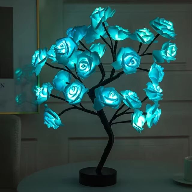 GlowBloom USB LED Rose Tree Table Lamp