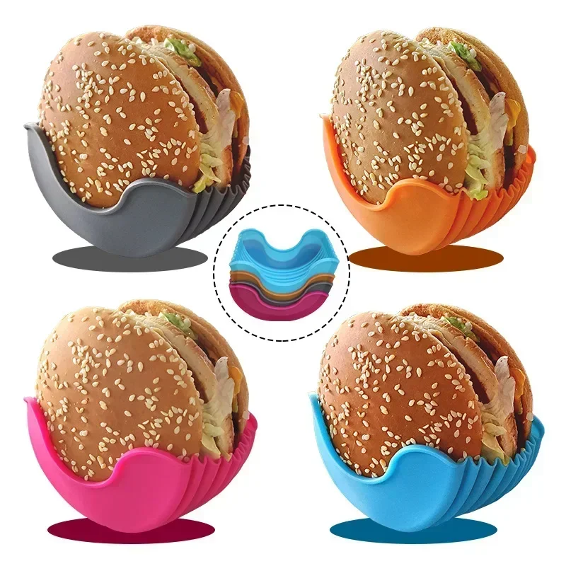 Silicone Burger Tool Holder, Reusable Burger Rack, Kitchen Organizer Shelf Storage