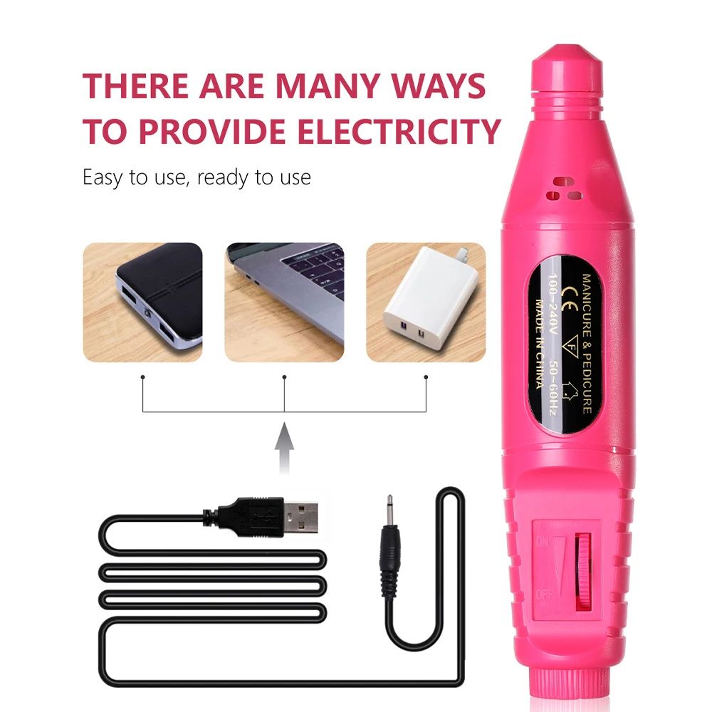 LINMANDA 6-in-1 electric nail drill Cordless Manicure Nail Drill Kit with Bits