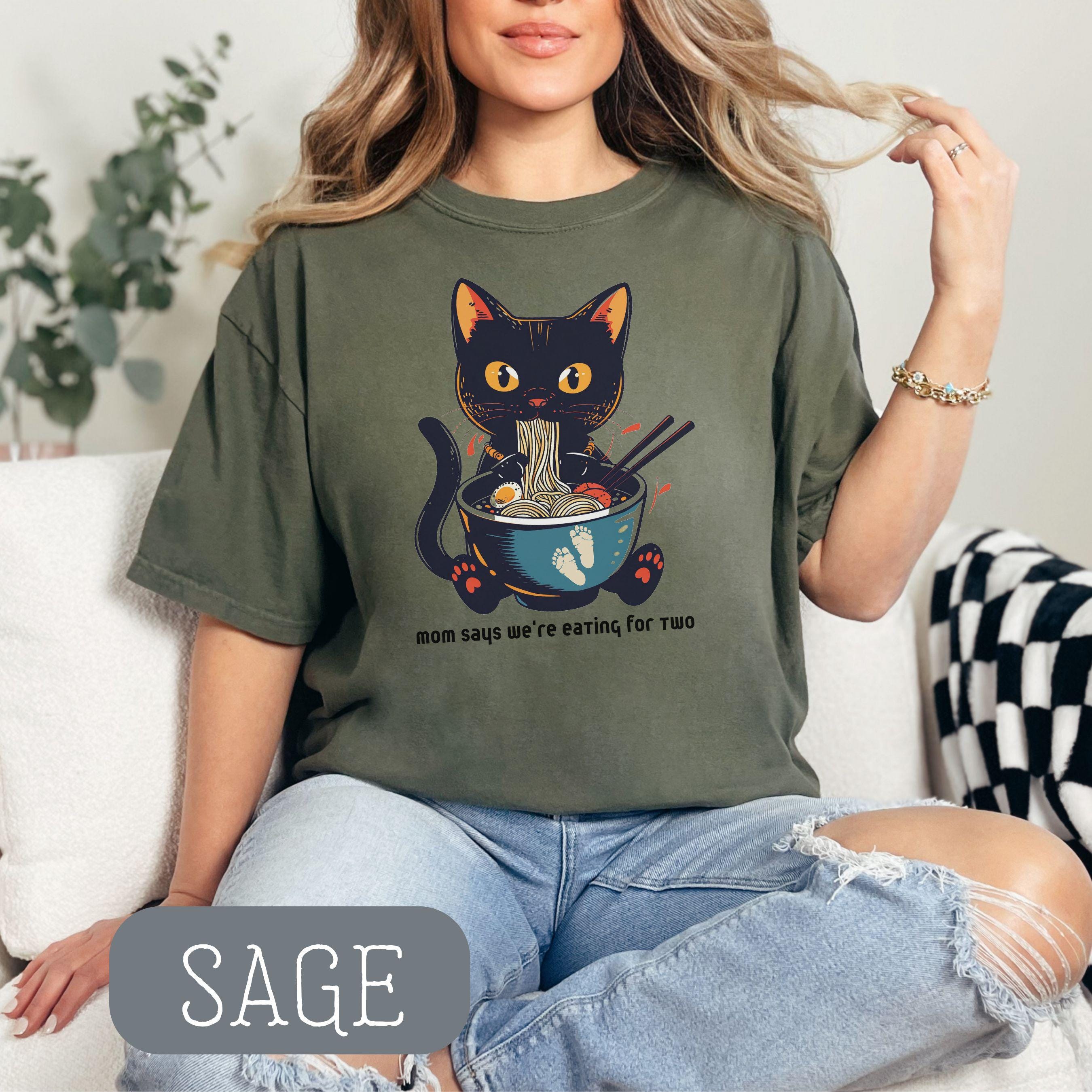Funny Pregnancy Cat Mom Shirt Comfort Colors Maternity Tee Baby Announcement Gift