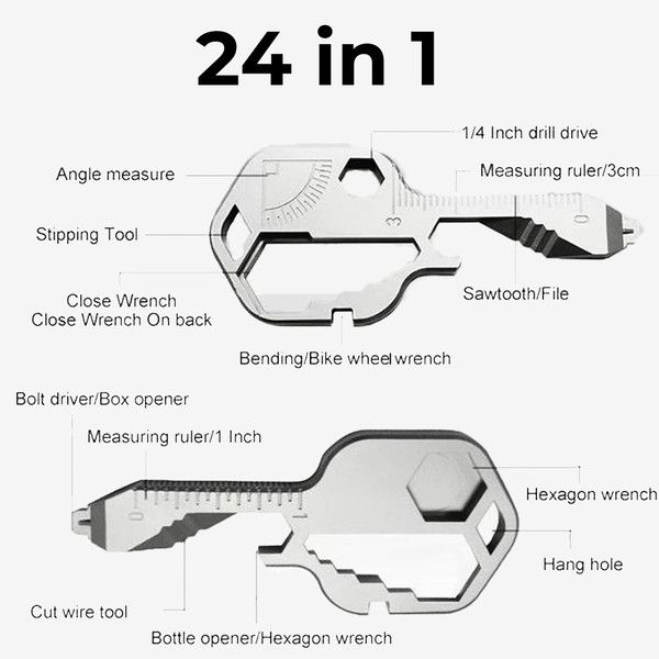 24-in-1 Key Shaped Multi Tool Pocket Gadget