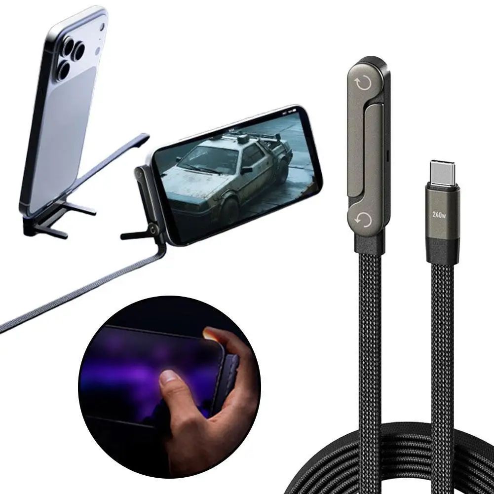 2 in 1 Fast Charging Cable with Phone Stand