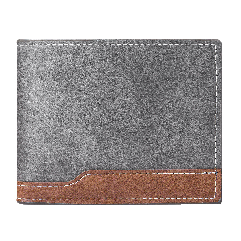Retro PU Leather Mens Wallet Two Fold Design with Coin Purse and ID Card Holder