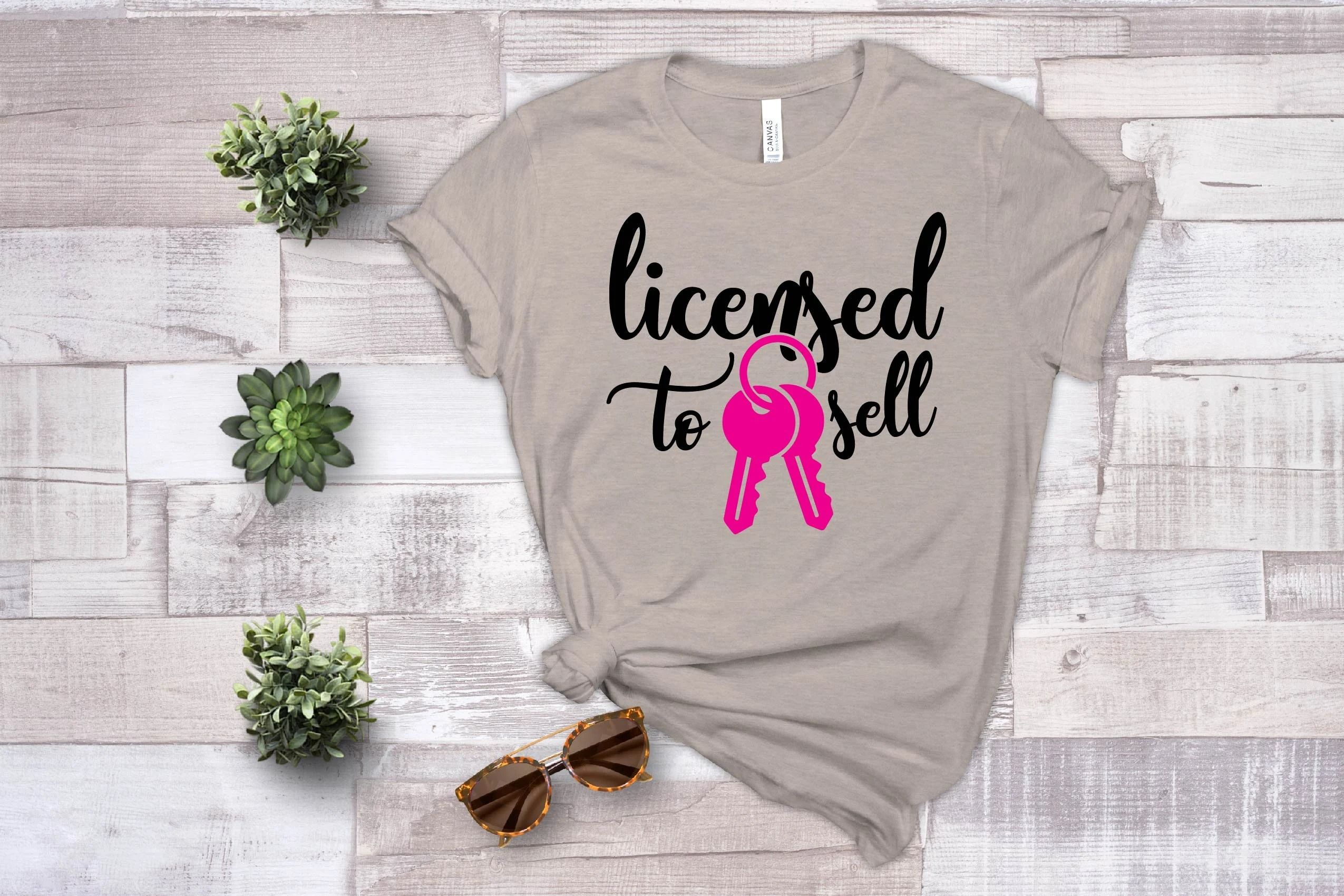 Licensed to Sell Shirt Realtor T Shirt Breast Cancer Awareness Graphic Tee Gift