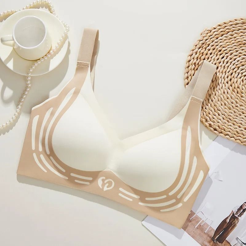 Plus Size Seamless Double Support Push Up Bra Padded Fixed Cup