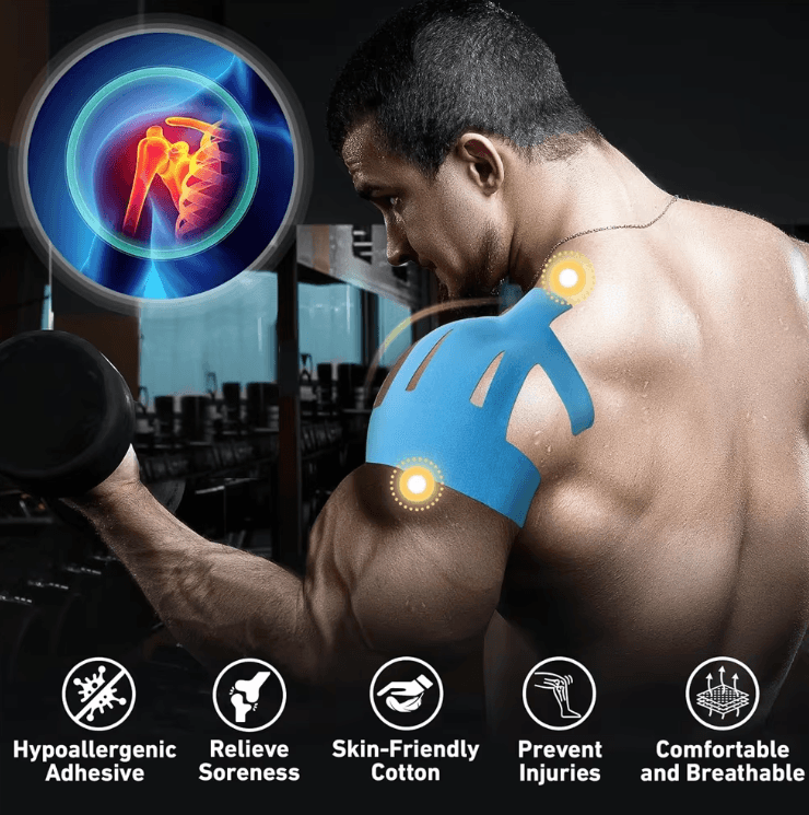 FlexRelief Precut Kinesiology Tape for Shoulder Pain & Recovery (10PCS Set)