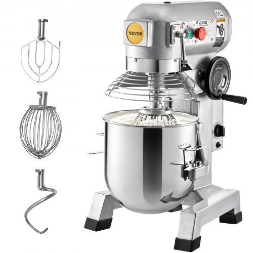 15Qt Commercial Mixer, 550W Heavy-Duty Stand Mixer with Stainless Steel Bowl, 3 Speeds (136/221/465 RPM)