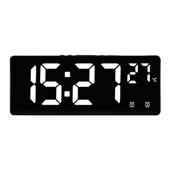 Voice Control LED Digital Alarm Clock – Temperature Display Desk Clock with Night Mode