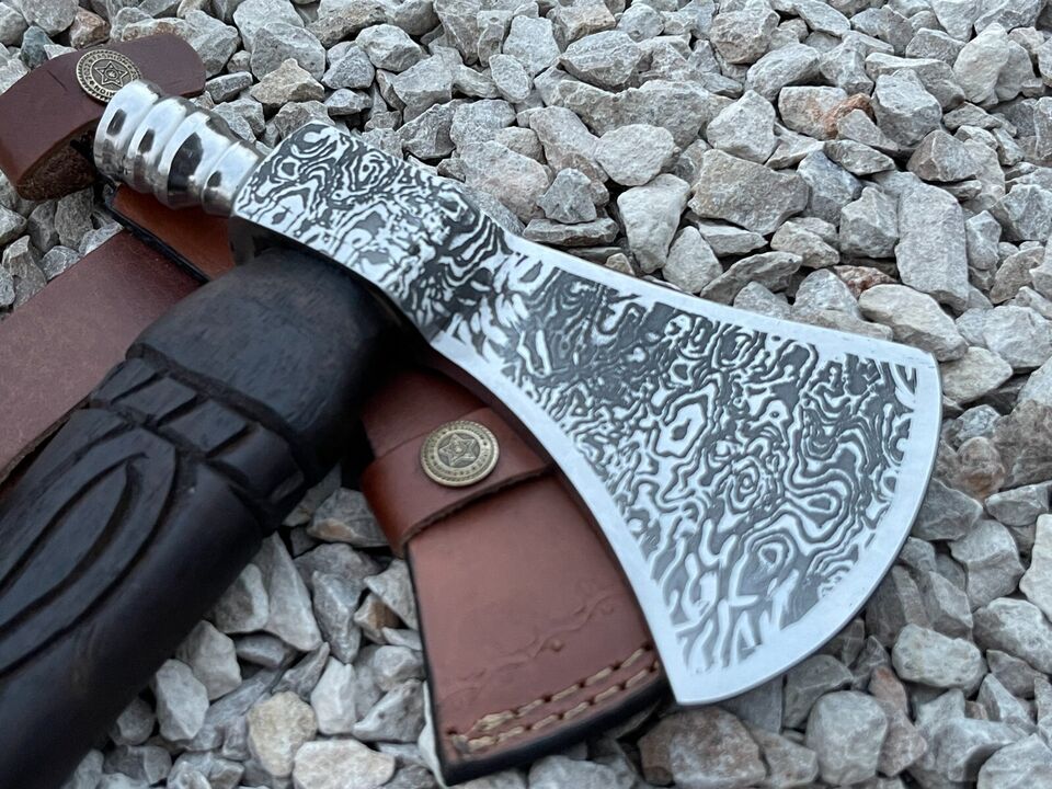 Viking Axe Custom Handmade Carbon Steel Blade Camping Axe Hammer axe W/LSHEATH,