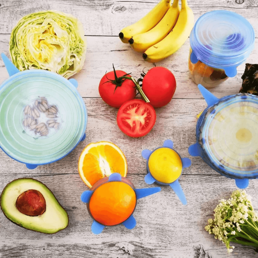 6-Piece Set Stretchable Multifunctional Fruit And Vegetable Silicone Fresh-Keeping Cover