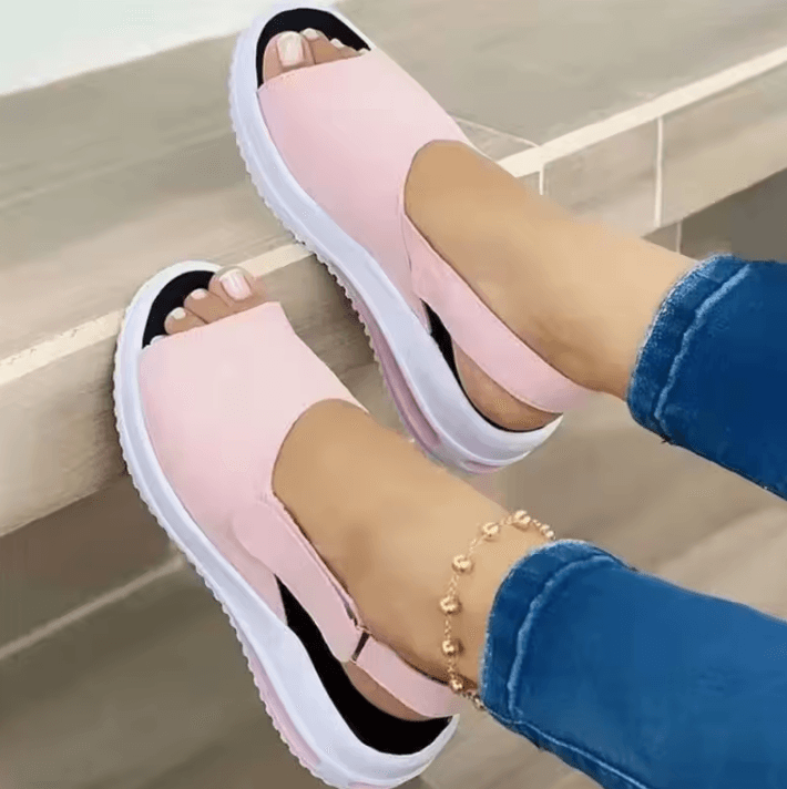 Womens Peep Toe Lightweight Summer Sandals – Breathable Non-Slip Fashion Footwear