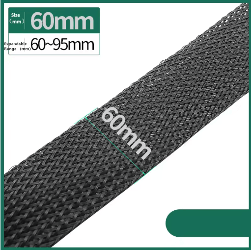 Black PET Braided Cable Sleeving Expandable Wire Protection Sleeve 4 to 25mm 1 yo 50m