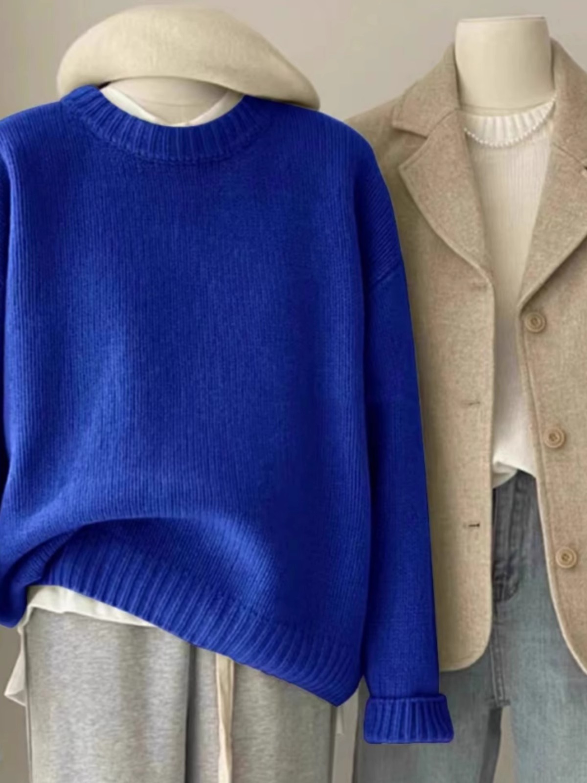 Women's Cashmere Crewneck Sweater in 100% Pure