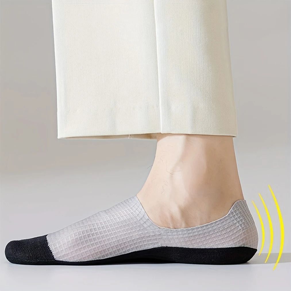 Premium Men's Invisible Boat Socks | 3-Pair High-Quality Waffle Pattern Set
