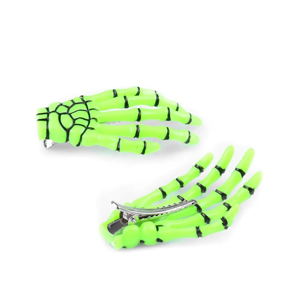Skull Hand Bone Hairpin Set – 2-Piece Ghost Skeleton Gripper Hair Clips