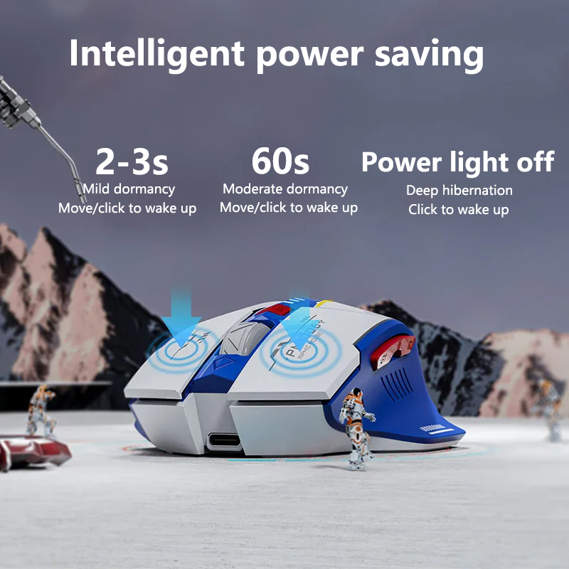 Rechargeable Silent Wireless Mouse, Battery Level Display, Computer PC Laptop, Gaming Office Mouse