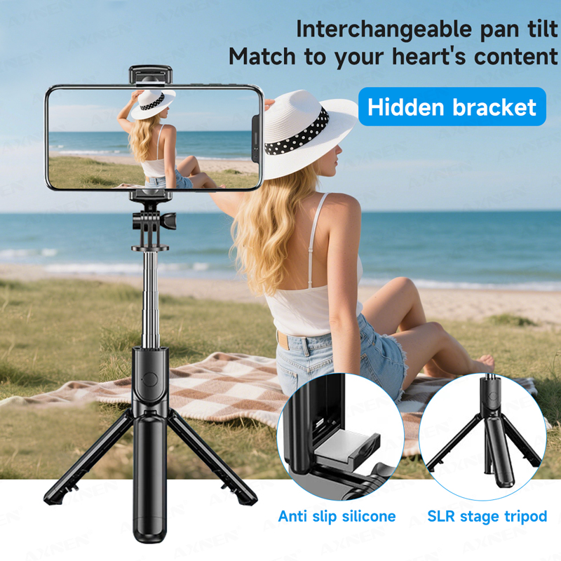 Extendable Selfie Stick Tripod Stand with Light Bluetooth Remote Live Streaming Mobile Phones