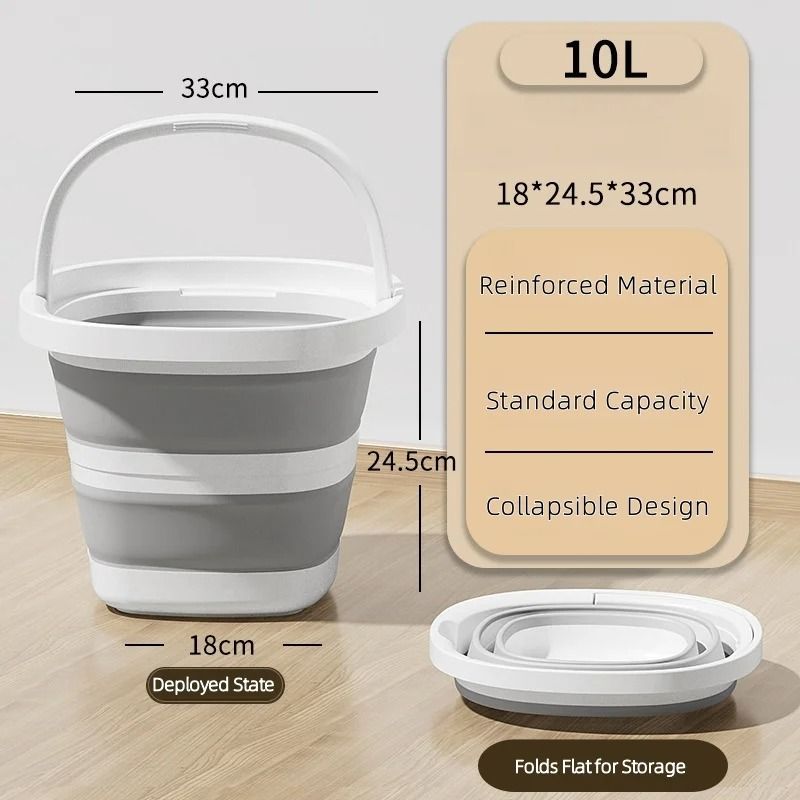 Collapsible Car Wash Bucket – Ultra-Flat Design – High-Capacity Detailing Tool