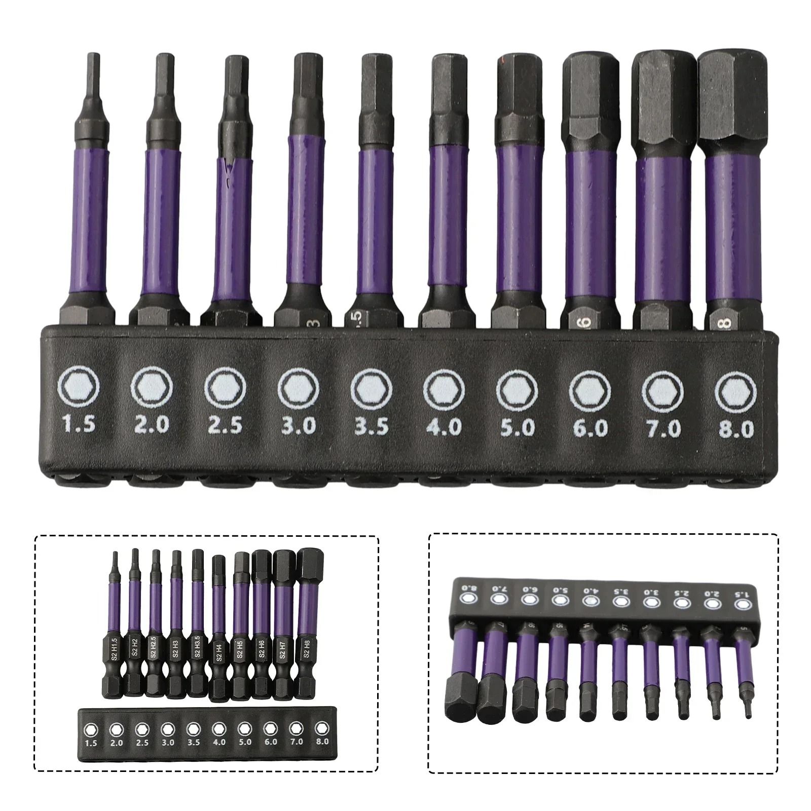 10Pcs Hex Head Wrench Drill Bit Set | Magnetic Quick-Release Shank Tools