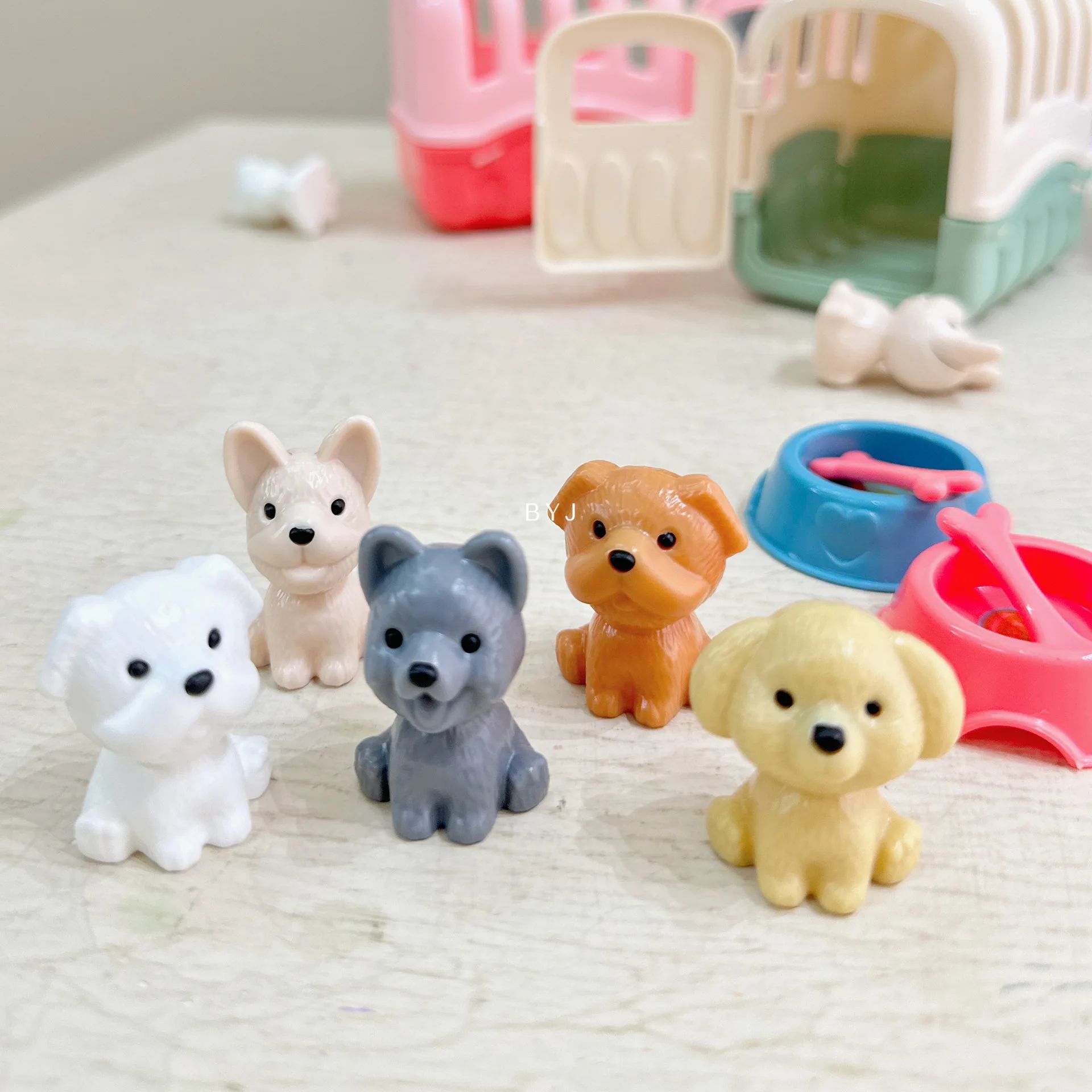 Cute Dog Doll Basket Playset