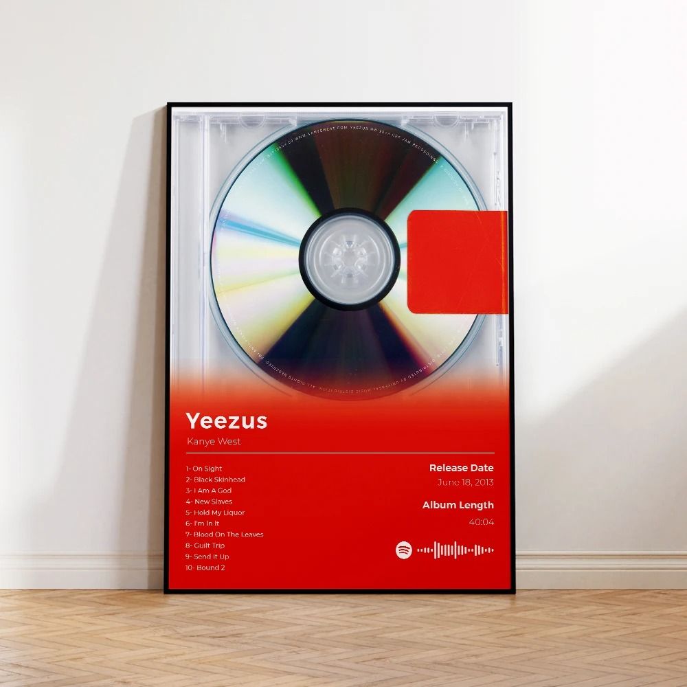Kanye West Album Canvas Poster Hip Hop Wall Art Aesthetic Music Room Decor