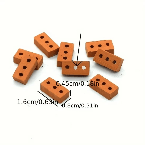 100PCS Mini Clay Bricks Set – DIY Miniature Architecture & Dollhouse Building Kit