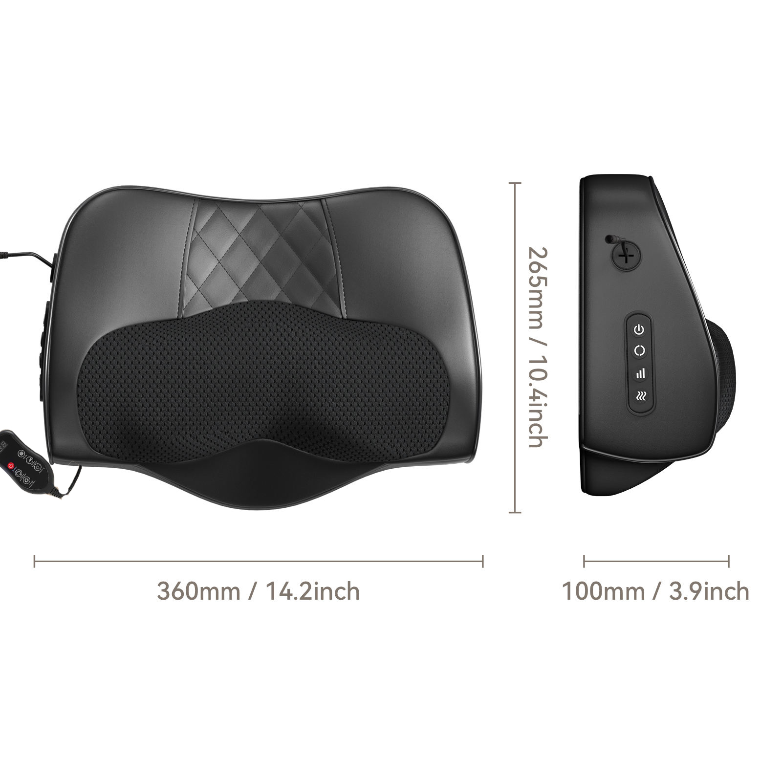 Multifunctional Neck Massage Pillow, Cervical Massager, Waist Back Shoulder Shiatsu Kneaded with Hot Compress
