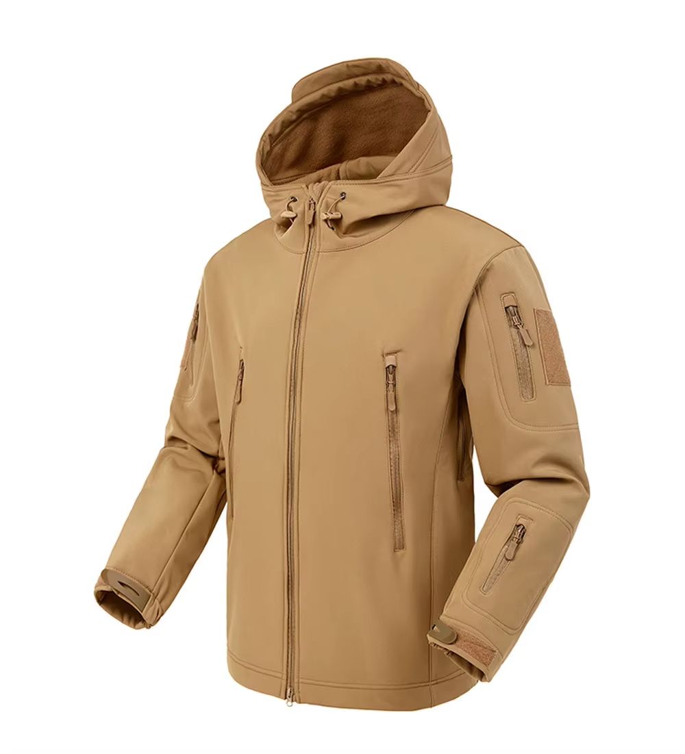 Men's Tactical Soft Shell Jacket – Military Waterproof Windproof Combat Hooded Coat