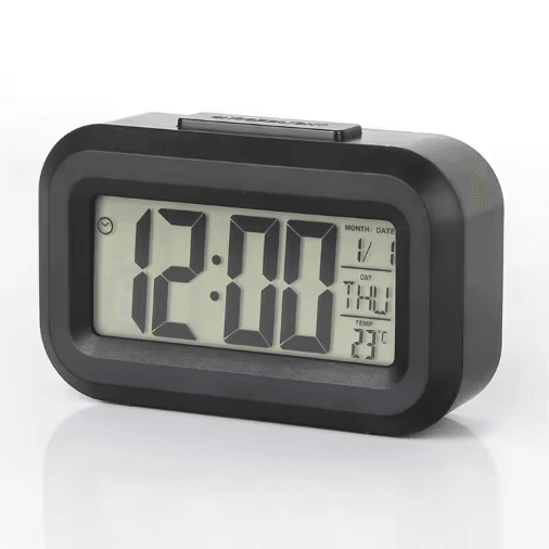 Digital Alarm Clock – LED Desk Clock with Snooze, Backlight & Calendar Display