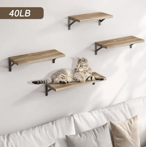 Natural Wood Wall Shelves Wall Mounted Decorative Storage for Home