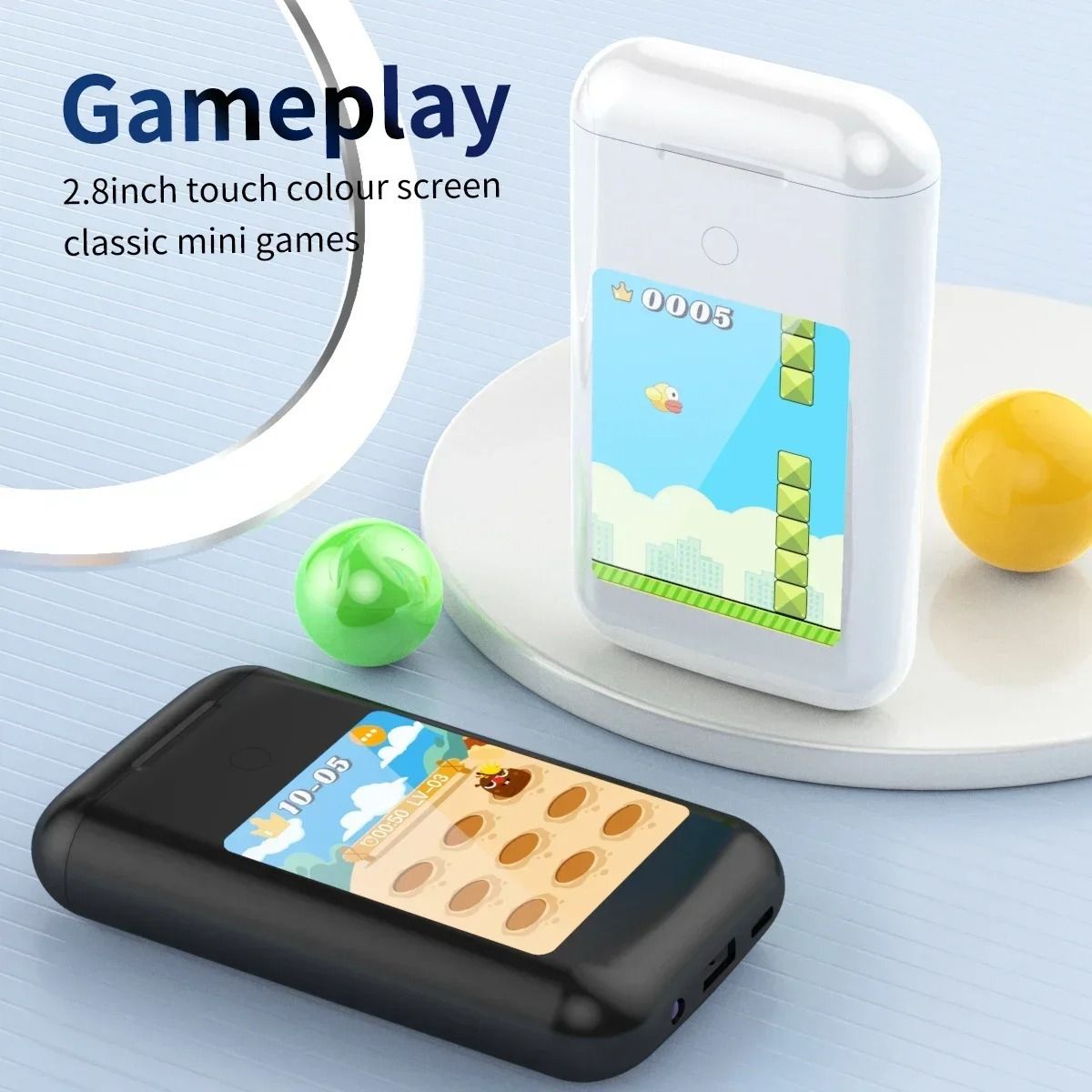 Bluetooth Wireless Earbuds with Touch Screen Charging Case and Power Bank