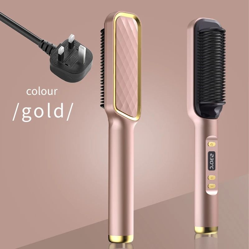 Electric Hot Comb Straightening Brush with Negative Ion Technology and Anti-Scald Design