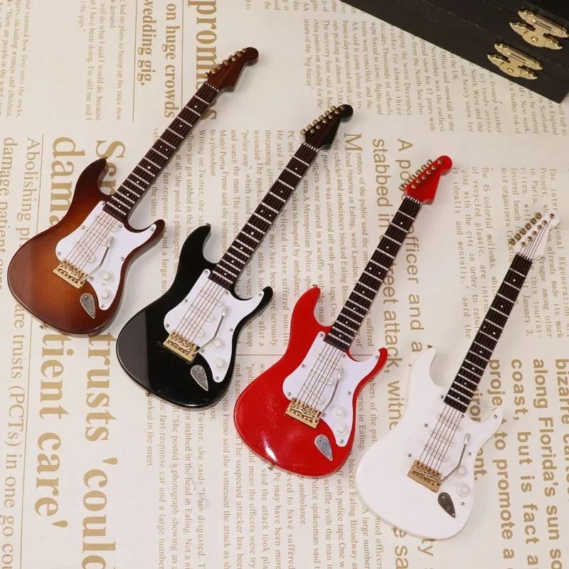 Miniature Electric Virtuoso | Precision Wooden Guitar Model | Executive Studio & Musical Sanctuary Decor