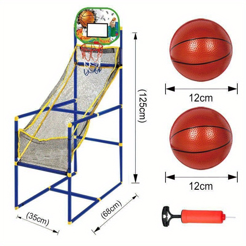 Arcade Basketball Game Set Indoor Outdoor Hoop with Balls and Pump for Kids and Family Fun