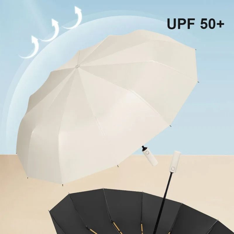 Automatic Umbrella With 24-Bone Windproof Frame And UV Protection