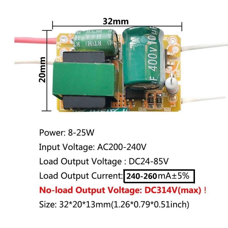 Non-Isolated constant current LED driver AC to DC Converter Power Unit 8W–50W (250mA/300mA)