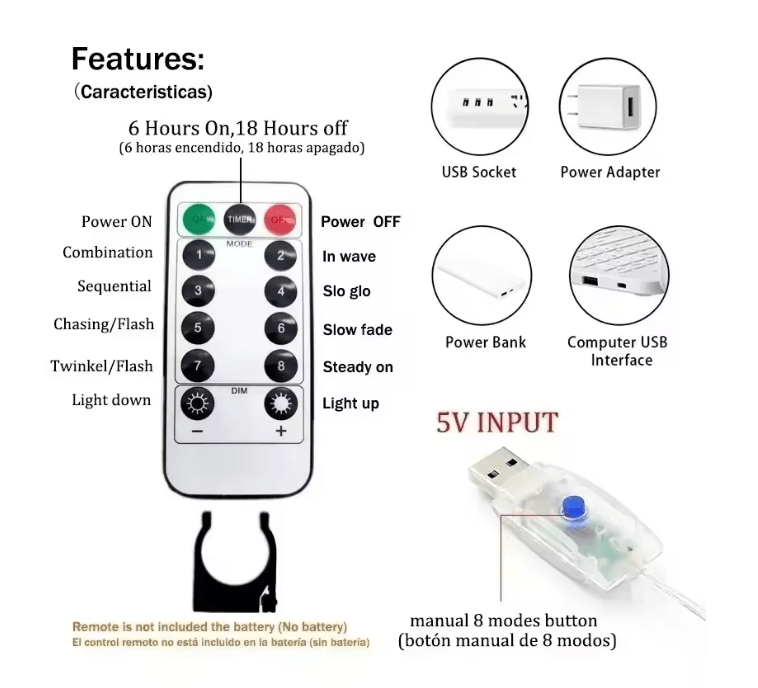 LumiDrape USB Curtain Fairy Lights with Remote Control