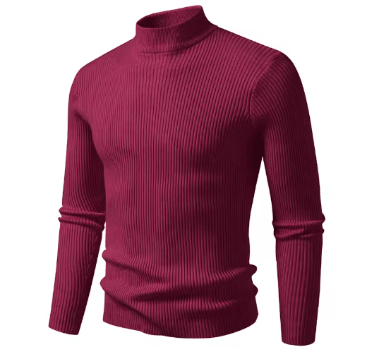 Mens Mock Neck Pullover Sweater High Neck Long Sleeve Winter Casual Knit