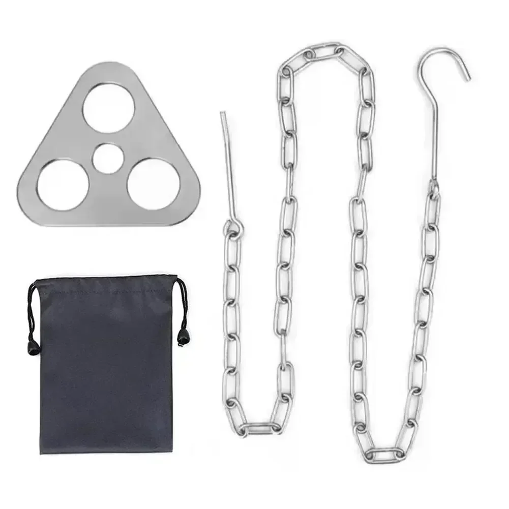 Portable Camping Tripod Hook Kit for Campfire Cooking Adjustable Stainless Steel Hanging Pot Rack