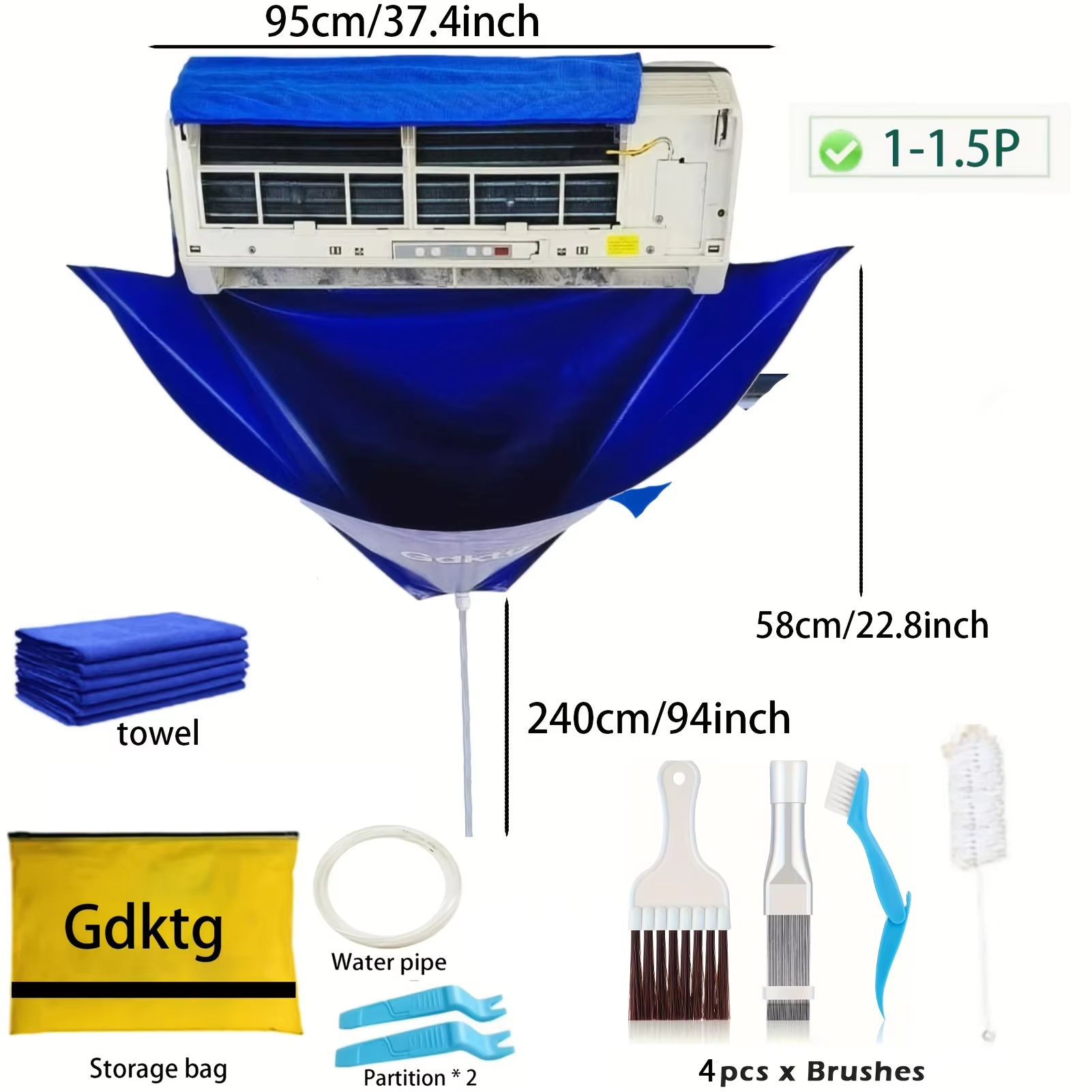 Air Conditioner Cleaning Cover Kit Waterproof Dust Protection & Cleaning Tools (5/7/10/11pcs)