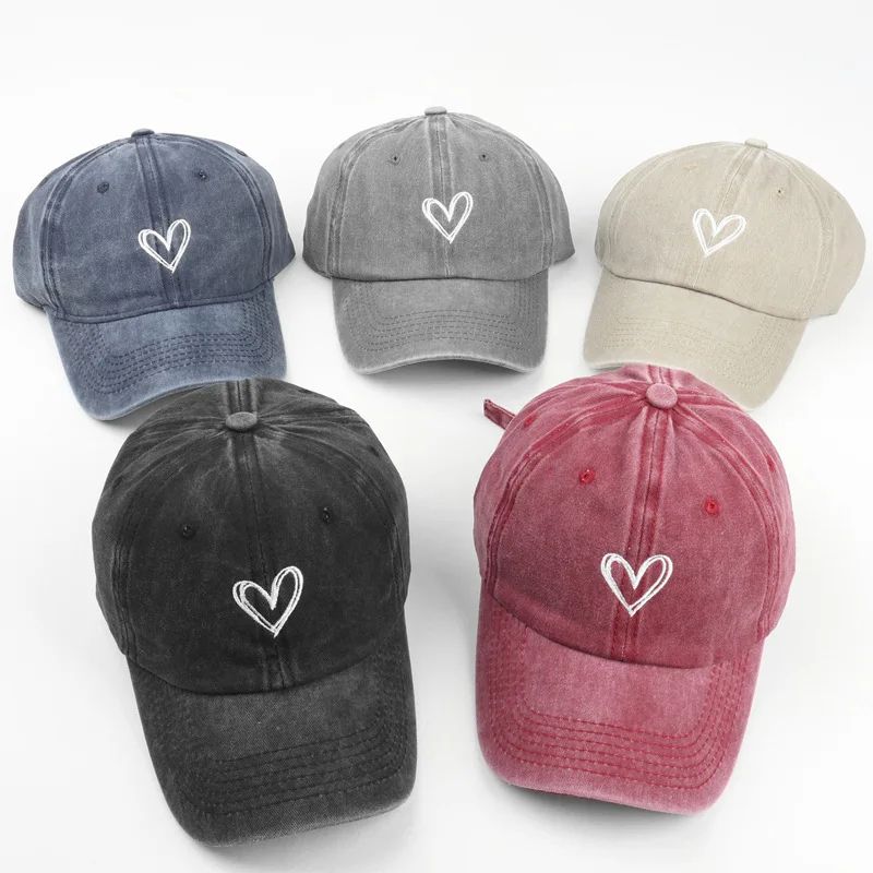 LoveScript Vintage Embroidered Baseball Cap – Lightweight Washed Cotton Couple Baseball Cap for Everyday Style
