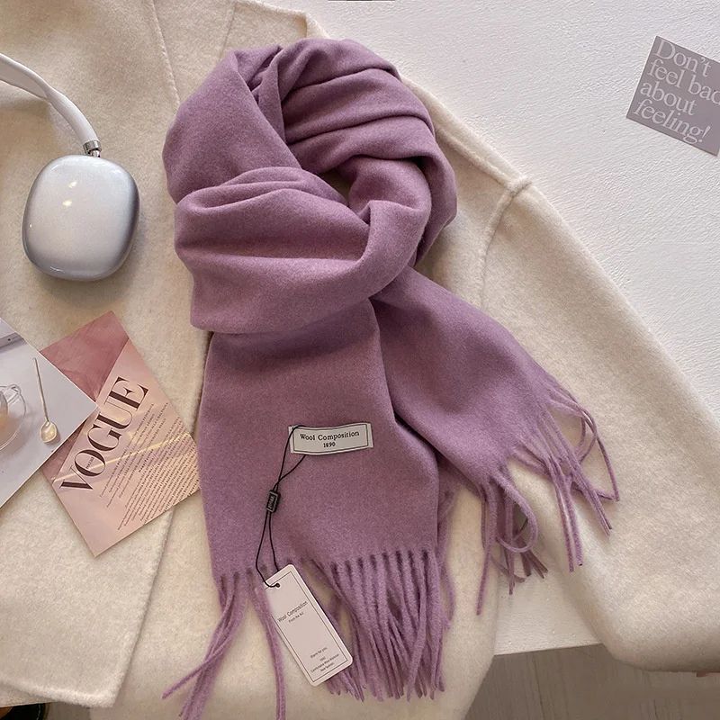 Luxury Winter Wool Blend Pashmina Scarf – Thick Cashmere-Feel Women's Shawl & Wrap 2024