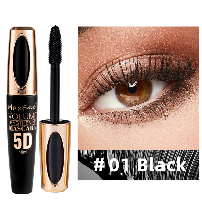 Waterproof 5D Silk Mascara with Big Eyes Strong Black Content and Length Non-caking Mascara
