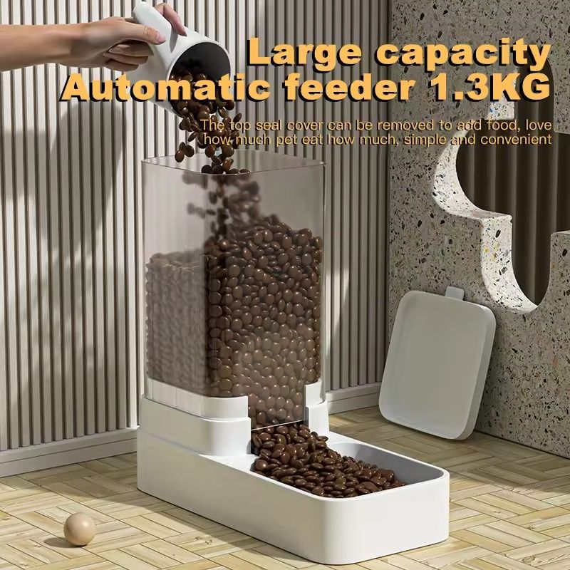 Automatic Cat Feeder and Water Dispenser with Gravity Food Storage for Pets