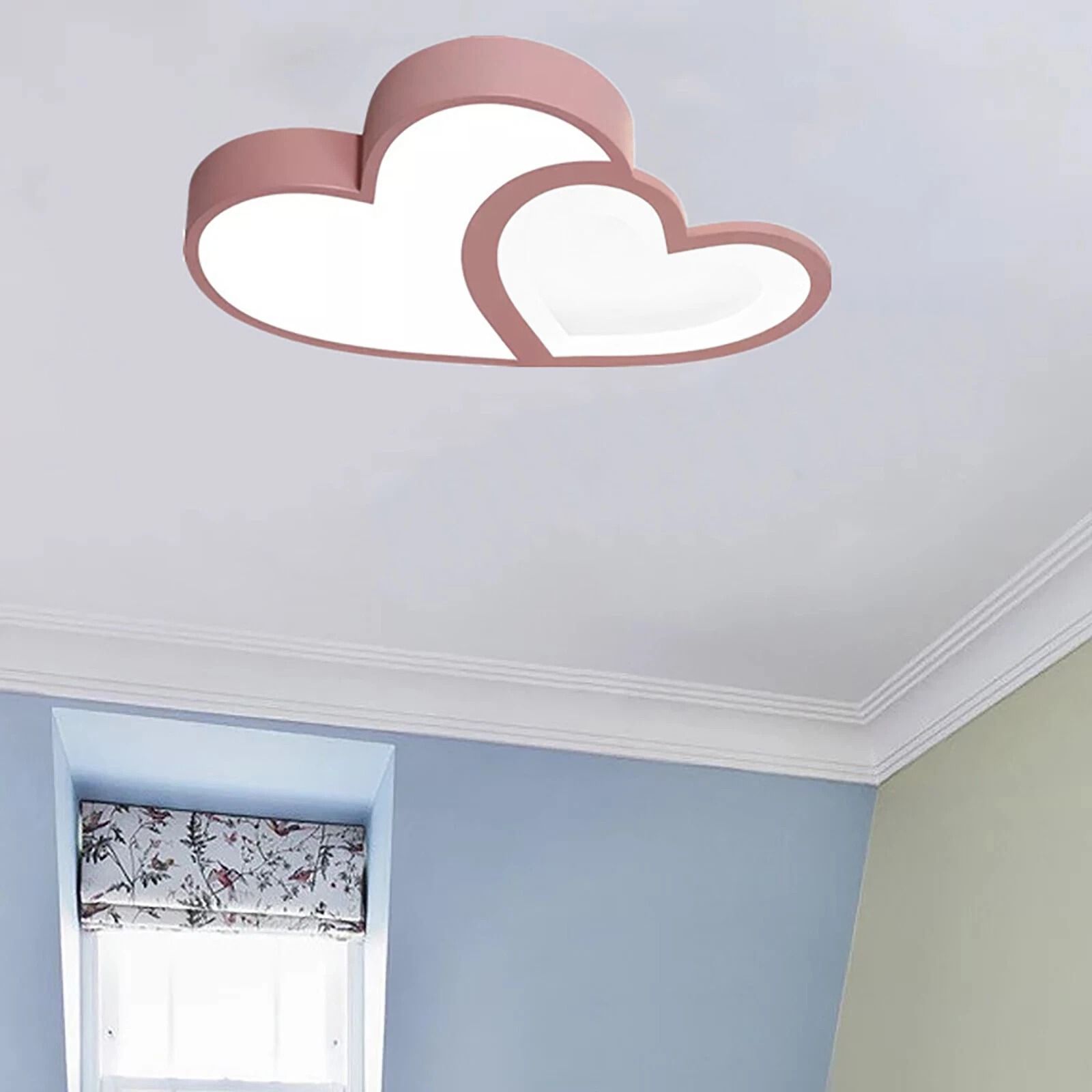 Flush Mount Pendant Lamp, Modern Heart Shape LED Ceiling Light Chandelier Fixture