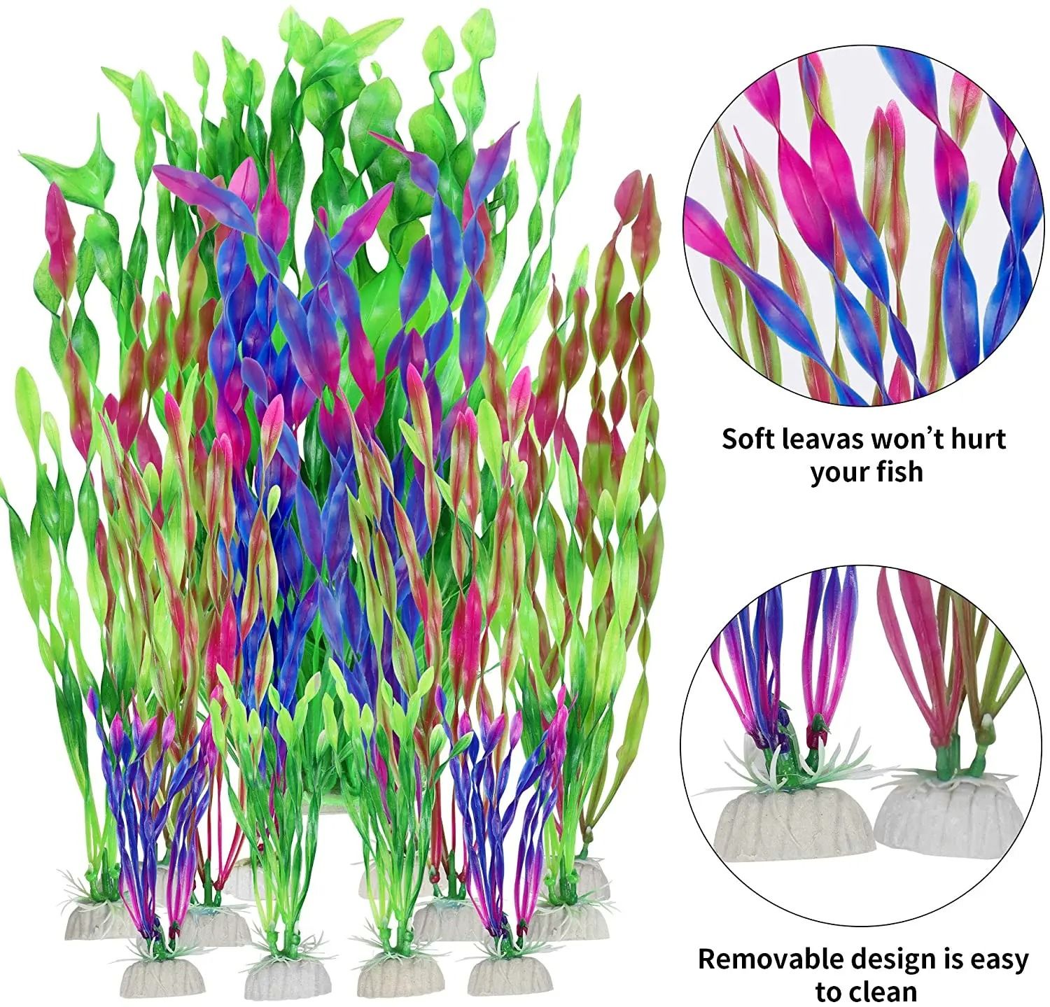 Artificial Aquarium Plants with Ceramic Base
