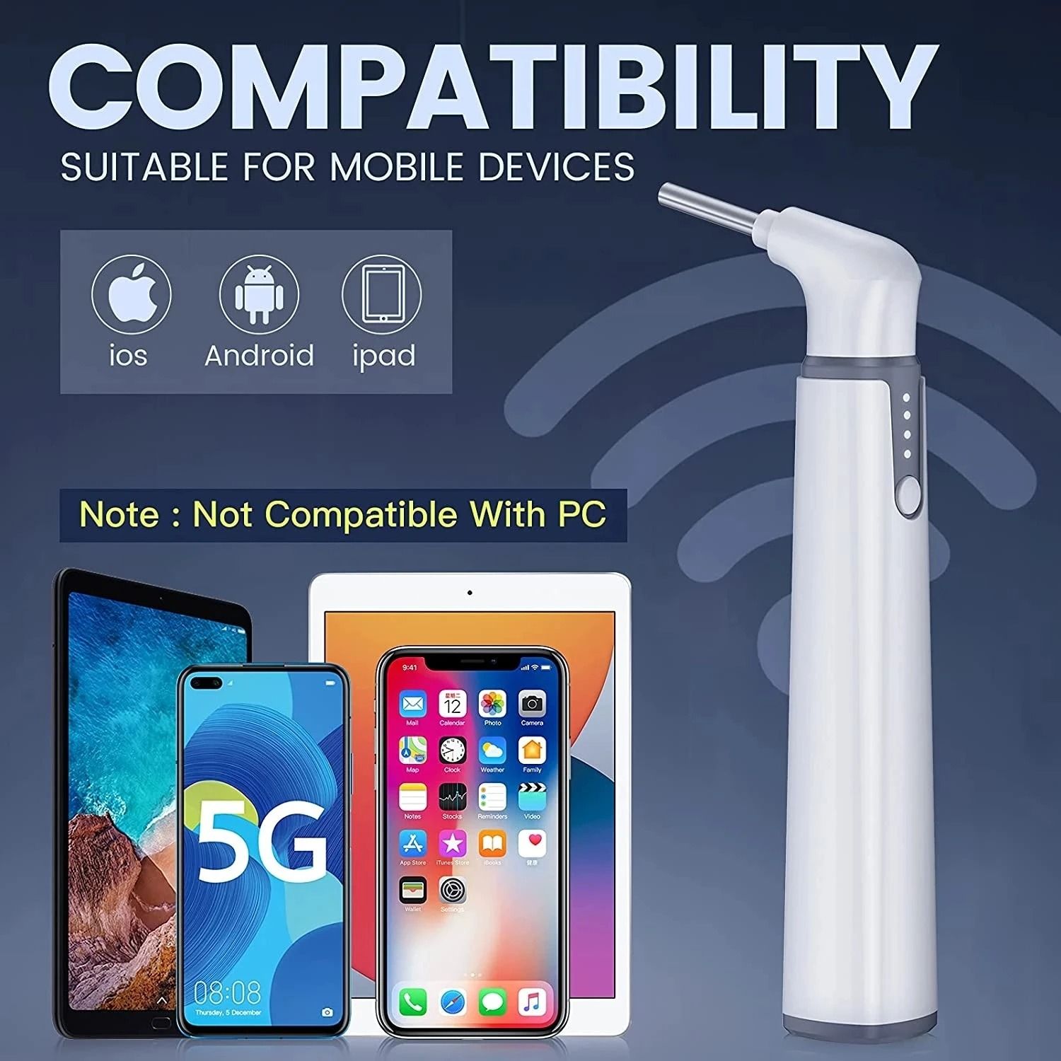 Wireless HD Otoscope Ear Camera with Dual-View Technology