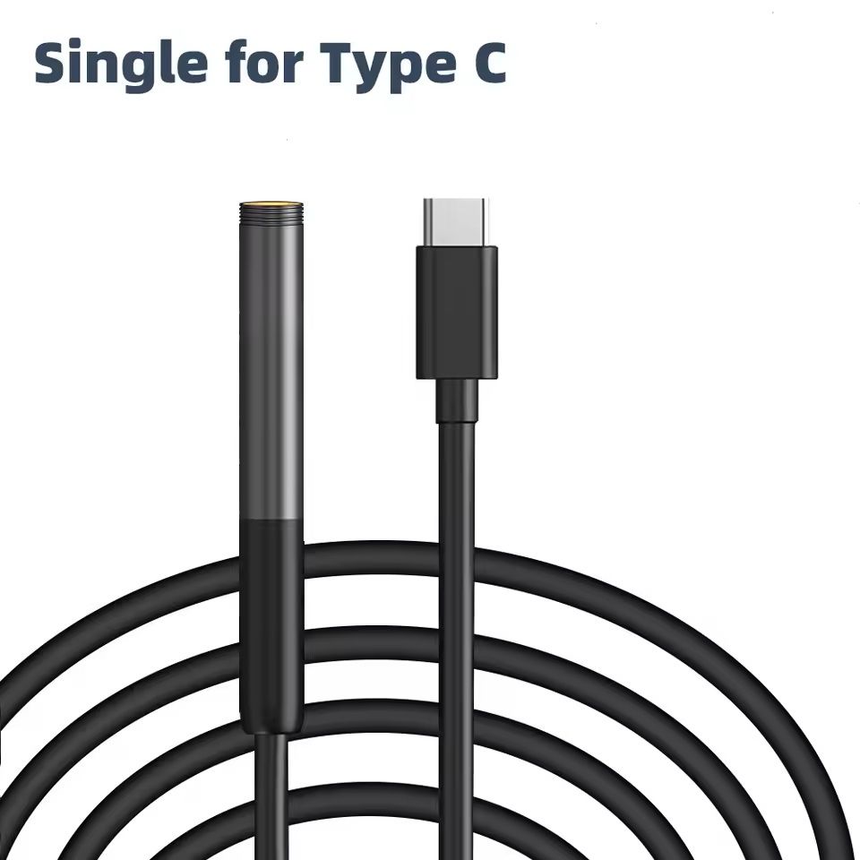 3-in-1 Waterproof USB Endoscope Inspection Camera – 8mm Lens, 1200P HD, 6 LED Lights, IP67 Waterproof