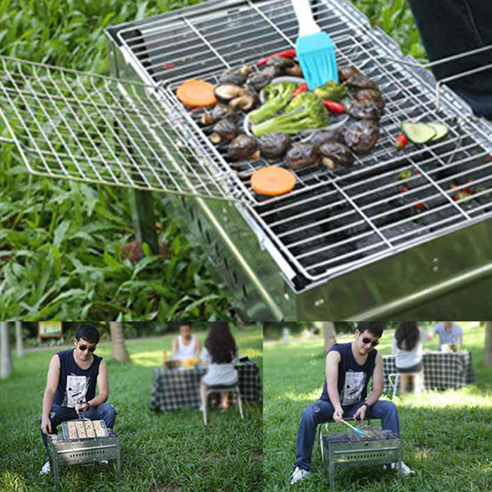 Barbecue Grilling Basket, BBQ Net, Steak Meat, Fish Net, Vegetable, Silver Iron Mesh Clamp