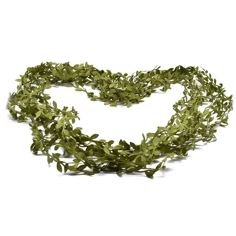 Handmade Silk Leaf-Shaped Artificial Green Vines